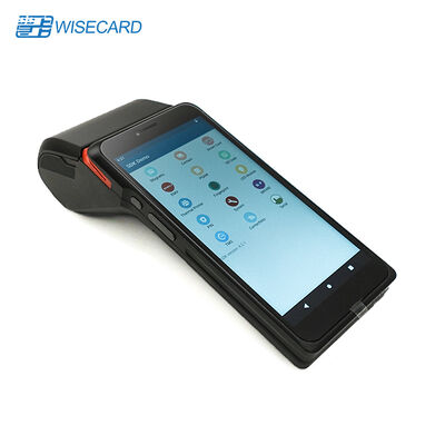 محطة Android POS مع طابعة حرارية مدمجة 58 * 40 مم ، معالج رباعي النواة ، وتكنولوجيا EMV للدفع الآمن